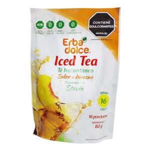 Té Endulzado con Stevia Bolsa 80g sabor Durazno Erba Dolce