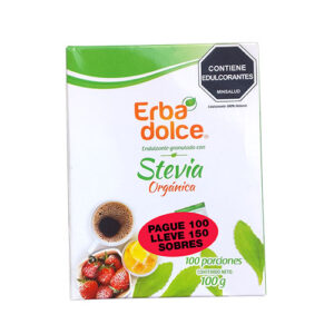 Stevia Orgánica en Polvo Caja 100 GRATIS 50 sobres Erba Dolce