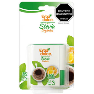 Pastillero 500 tabletas 22.5g Stevia Natural Erba Dolce