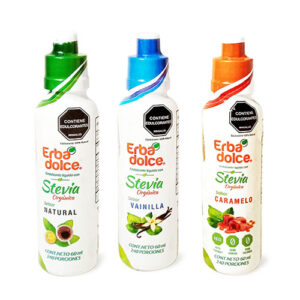 Kit Stevia líquida 3 sabores 60ml c/u. Erba Dolce