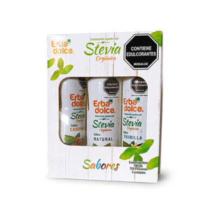 Kit Stevia líquida 3 sabores 60ml c/u. Erba Dolce